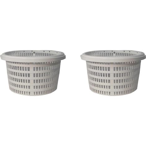 Deux paniers d'écumoire pour piscine, adaptés aux pompes de piscine et aux bassins, sont idéaux pour les outils et accessoires de nettoyage de piscine. (1/5)