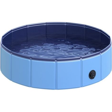 PawHut - Piscine pour chien - Plastique - 80x80x20cm - Bleu (1/5)