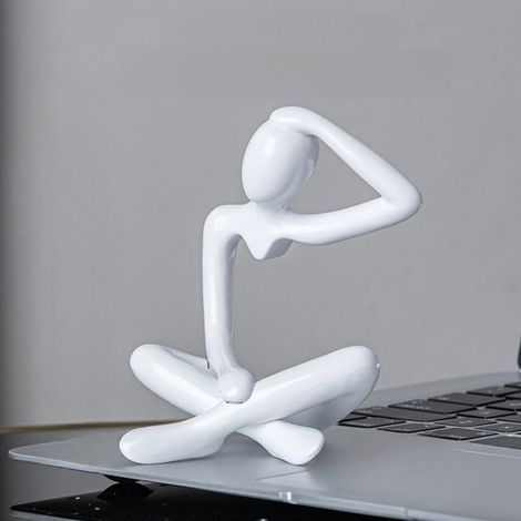 Denkerfiguren aus weißem Kunstharz, moderne Wohndekoration, abstrakte Wohnzimmerornamente, niedliche zeitgenössische Kunst