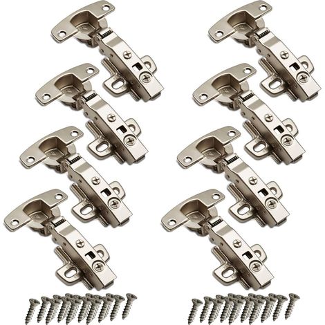 SOTECH 8 Stück Hettich Sensys Topfband 8645i TH52 Öffnungswinkel 110 Grad Eckanschlag Scharnier Höhe (Distanz): 1,5 mm mit Soft Close Automatikscharnier inkl M4x16mm Schrauben mit Dämpfer