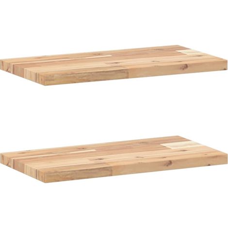 Maison Exclusive - Schweberegale 2 Stk. 40x20x2 cm Massivholz Aka (1/5)