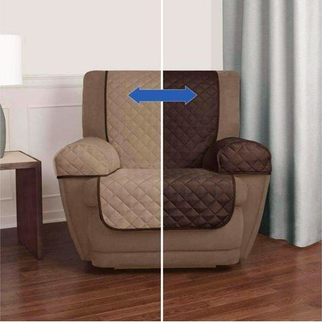 Cubierta de doble cara para sofá de 1 plaza impermeable 70 x 170 cm