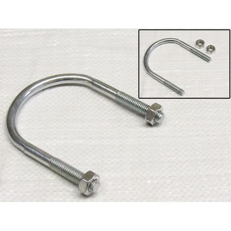 12MM x 140MM Zinc Plated 'U' Bolt With 2 Hex Nuts - Clamp Pipe Tube Marine (1/2)
