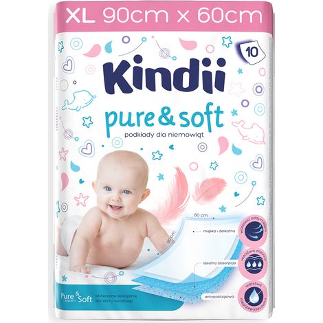 038689 HH Kindii Serviettes Pure&Soft 90x60cm 10 pièces. (1/5)