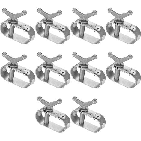 Lot de 10 tendeurs pour clôture, câble barbelé et grilles de jardin, fixation robuste (1/5)