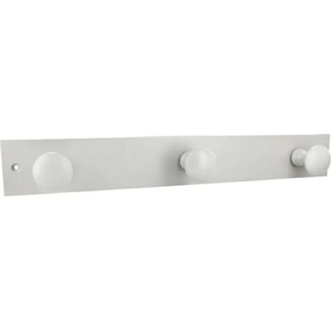 Percha de 3 cabezas en haya blanca, anchura 350 x altura 42 x profundidad 60 mm (1/2)