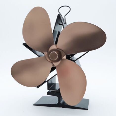 Ventilateur Poele à Bois 4 Pales Avec Thermomètre - Ventilateur Cheminée Alimenté à la Chaleur Ventilateur Silencieux avec Protection Contre le Surchauffe pour Poêle à Bois Cheminée Gaz Bûche Poêle à (1/5)