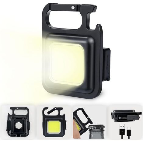 Mini Lampe de Travail LED Rechargeable Lampe de Poche Ultra Puissante 800 Lumens Magnétique Portable Petite Porte-clés Lampes de Poche étanche pour La Réparation de Camping Lampe de Secours [Classe én (1/5)