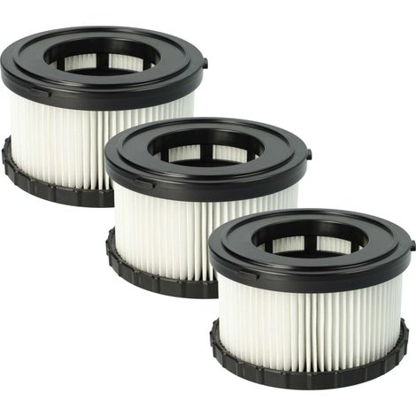 vhbw Filter Set 3x Filters compatible with Dewalt DCV517N 18V, DC 515 18V, DCV 517 N 18V, DCV517N-XJ 18V Vacuum Cleaner - HEPA Filter, Allergy Filter