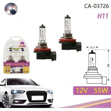 Lampade auto alogena H11, luce calda 3000K, 55W, 12V