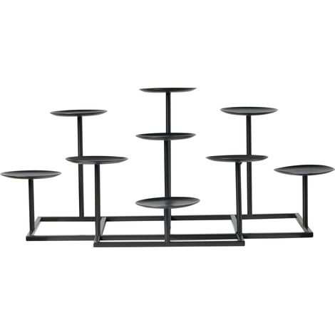 Candelero con estructura de metal 23 cm negro Lamego