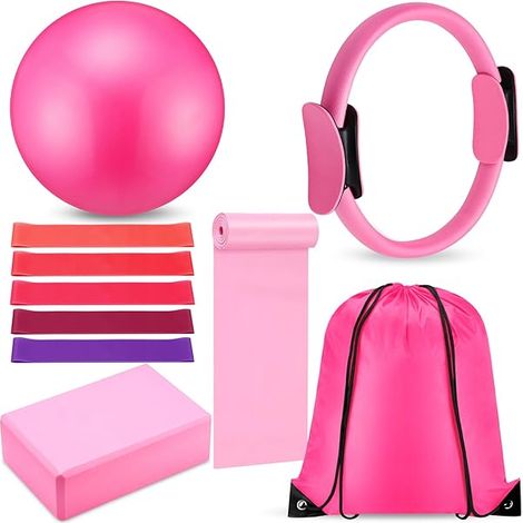 Anne De Pilates - 30 Cm - Pour Yoga Et Rééducation - Avec Ballon Pilates Bloc Yoga Sangles Et Sac De Transport - Lot De 10 Pièces (1/3)