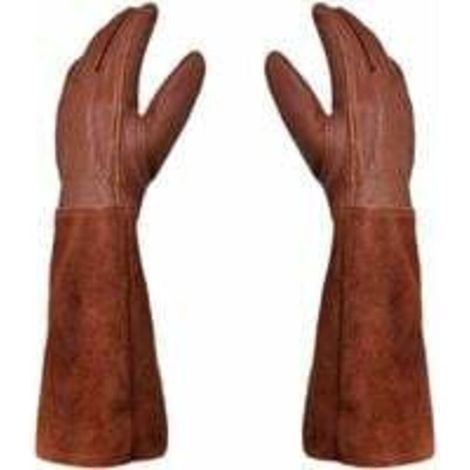 Gants de jardinage - Paire de gants de jardinage - Protection en cuir - Gants de jardinage et de travail Thorn and Bramble --Marron--M (1/4)