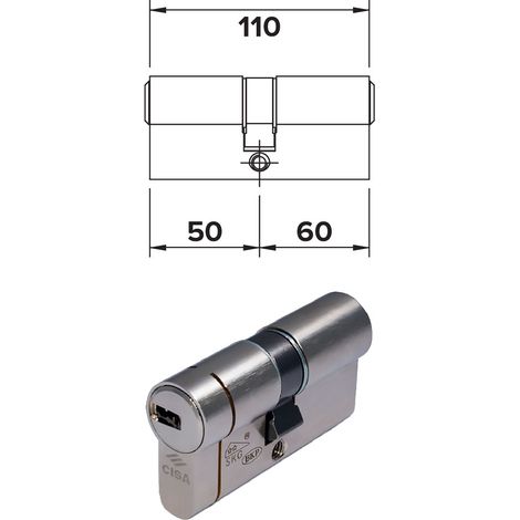 CILINDRO PROFILATO DOPPIO 'ASTRAL TEKNO PRO' mm 45+10+55 = 110 (50+60) - CISA