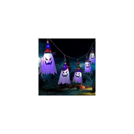 Decorazioni di Halloween per esterni, confezione da 5 luci a stringa a forma di cappello da strega di Halloween, luci da giardino a LED (batterie non incluse), accessori per feste di Halloween in giar