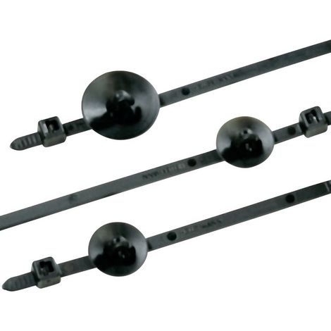 HellermannTyton 150-15493 T80RSFT Kabelbinder 190 mm 4.60 mm Schwarz mit Spreizanker und Teller 1 St