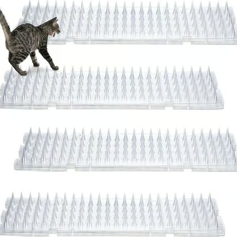 Tapis anti-griffures pour chats, lot de 10, avec picots souples, protège les meubles, canapés, lits et jardins des chats, repousse les oiseaux, empêche les chats d'entrer dans le bac à litière. (1/4)