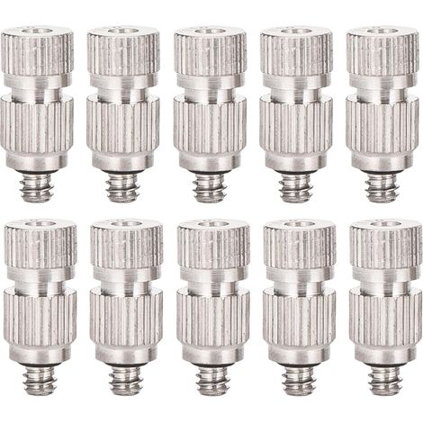 Lot de 10 buses de brumisation pour système de refroidissement extérieur en acier inoxydable à haute pression avec filtre en laiton pour système de brumisation (taille : 0.2mm) (1/5)