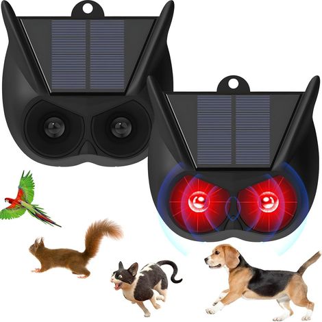 Lot de 2 répulsifs solaires pour chats de jardin,protection contre les renards IP44 avec lampe de poche LED,lampes solaires pour prédateurs,appareils de dissuasion pour jardin,cour et ferme (1/5)