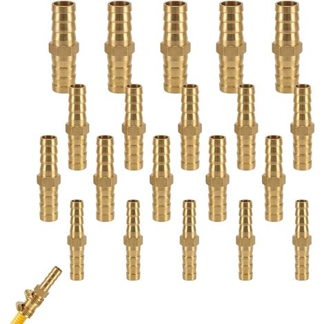 20PCS Raccord Durite Essence en Laiton Raccords Cannelés Droits 6/8/10/12mm (1/5)