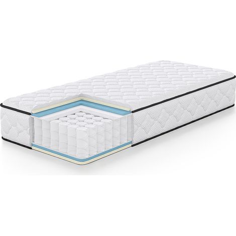 Matelas à ressorts ensachés 80x190 cm H3 7 zones avec protège-matelas (1/5)