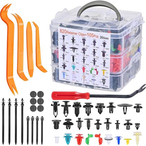 LaBlanc - Juego de 925 clips de sujeción para coche, clips universales para molduras de puertas y retenedores de parachoques, con herramientas de extracción (1/5)