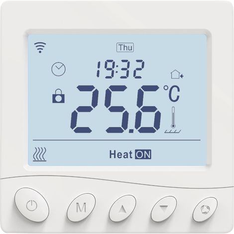 Thermostat Connecté WiFi Chauffage Plancher chauffant à eau, Calendrier et Télécommande sans Hub, Compatible avec Alexa, Google Home 16A,Blanc (1/4)