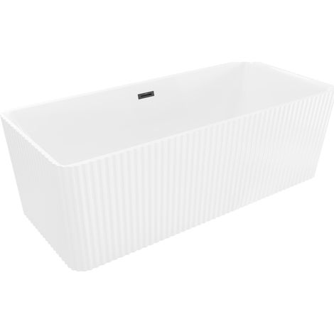 Mexen Nila baignoire autoportante rainurée 170 x 75 cm, blanche, trop-plein noir - 52841708000-70 (1/5)