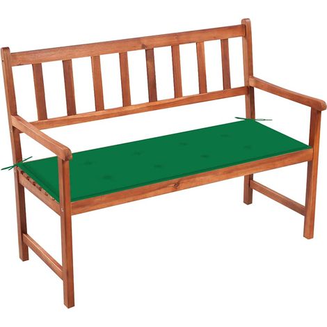 Banc de jardin avec coussin 120 cm Bois d'acacia massif