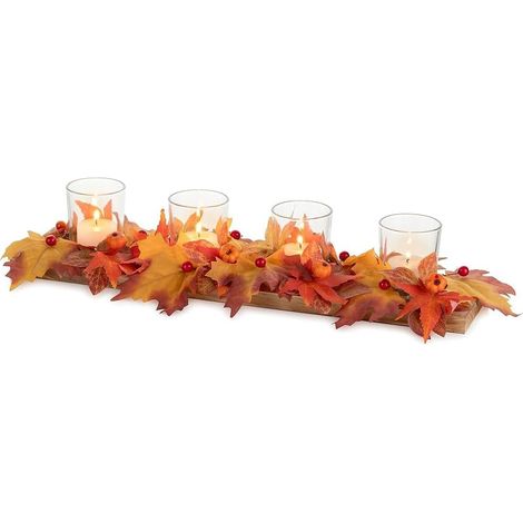 Décoration Automne 40 cm avec 4 Photophores en Verre (1/5)