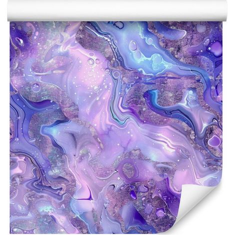 Carta da parati con inchiostri lavanda, blu e viola per soggiorno e camera da letto, 50x1000 cm (1/5)