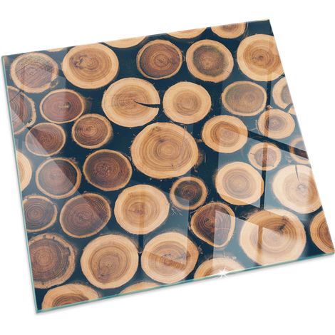 Plaque décorative de protection avec impression graphique en verre trempé sous cheminée Boîte en bois découpé Carrée 60x60 cm (1/5)