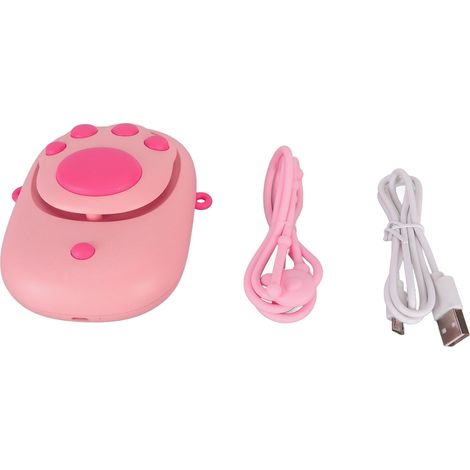 Ventilateur de cou en forme de patte de chat, trois vitesses de ventilation, chargement USB, batterie 1500 mAh, ventilateur mains libres, avec cordon, idéal pour les voyages et le camping, rose. (1/5)