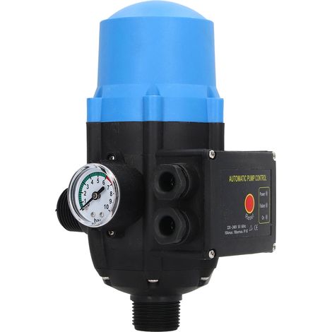Contrôleur de pression automatique pour pompe à eau avec manomètre et interrupteur de commande électronique 220-240 V (1/5)