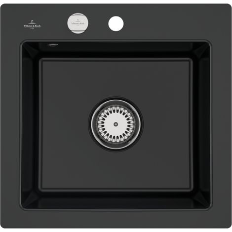 VB flächenbündige Spüle Subway 50 S flat 33152F 490x475mm Rechteck Pure Black (1/2)