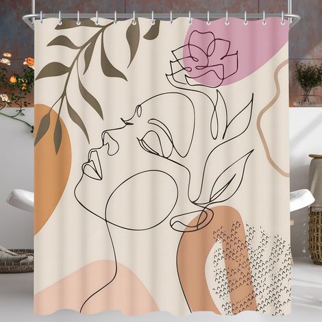 Duschvorhang 180x200cm Frauenmuster Antischimmel beschwertes Saum Polyester (1/5)