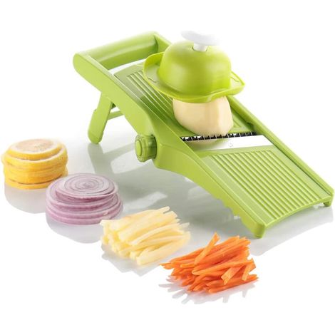 Vegetable Mandoline Potato Slicer ,Fry Cutter for Onion Rings,Chips and French Fries,Green (1/5)