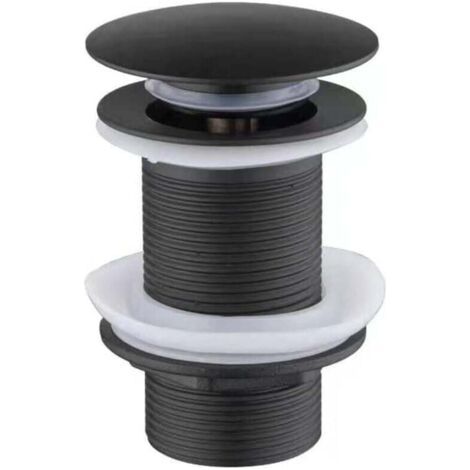 Un-Fendue Bassin évier Robinet Poussez Pop-Up Cliquez Clack Maker Bouchon Stopper sans débordement Fait (Noir)