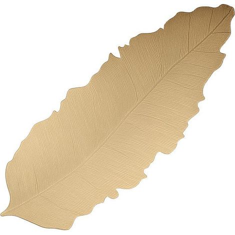Chemin de table décoratif en forme de feuille dorée en plastique souple 90 x 34 cm - PANGIVO (1/3)