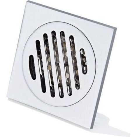 Grille Douche Anti Cheveux Siphon De Sol en Acier Inoxydable Épais Drain De Carré Starlight 100 x 100mm (1/4)