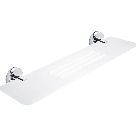 Nimco Unix étagère de salle de bain avec trous, blanc mat, 50 cm UN X350-26 (1/2)