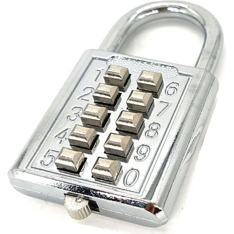 10 stelliges Druckknopf Vorhängeschloss 5 stelliges Schloss Silber (1/4)
