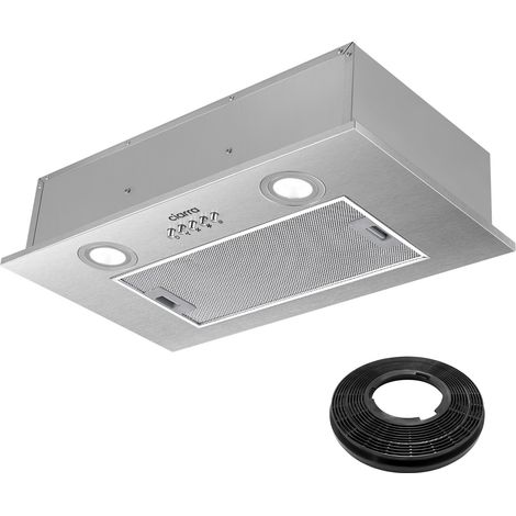 CIARRA Cappa da incasso integrata 52 cm 300 m3/h Scarico Aspirazione Acciaio Inox - 913ASS52