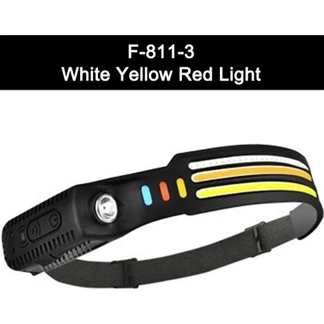 (F-811-3) Lampe frontale à induction avec LED COB, rechargeable et dotée d'une batterie intégrée, idéale pour le camping, la pêche et la course à pied. (1/5)