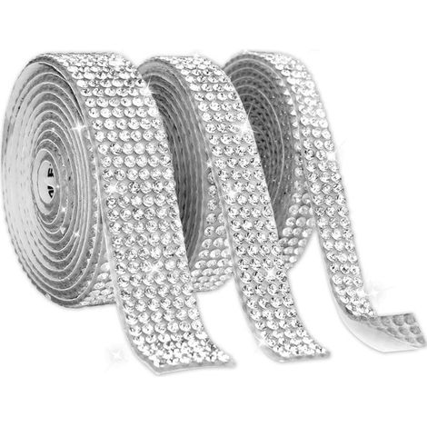 Nastro autoadesivo con strass, lungo 91 cm, nastri scintillanti con diamanti, strisce di strass, nastro con strass di cristallo per matrimoni, feste di compleanno, progetti fai da te (1/5)
