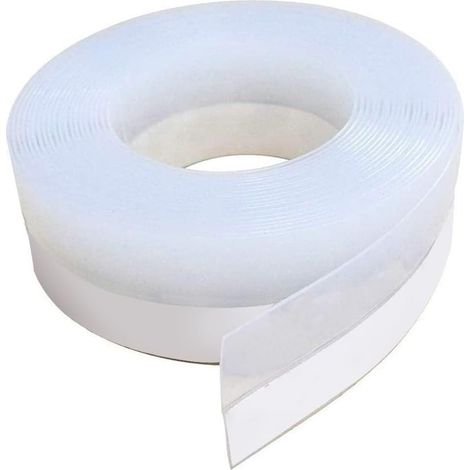 Burlete inferior para puertas, burlete de silicona para puertas y ventanas, transparente, impermeable, resistente al viento, al polvo y a los insectos, 5 m / 35 mm (transparente) (1/5)
