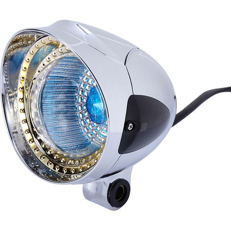 Phare avant chromé 12 V pour moto et voiture (1/5)
