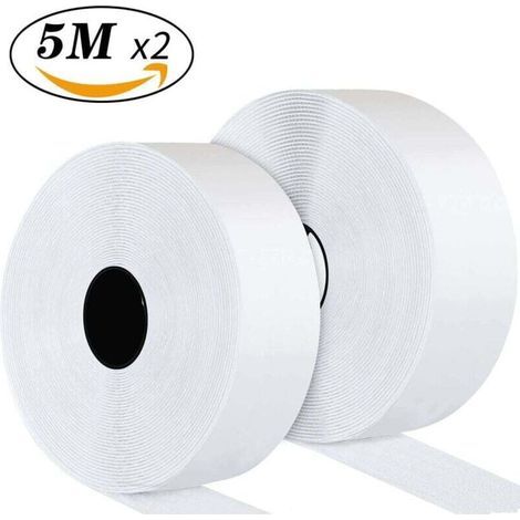 Klebebänder 5 Meter 50 mm, Klettband, Klebestreifen (50 mm x 5 m, Weiß) (1/5)