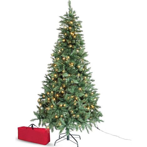 Albero di Natale Folto Verde con Luci Led Effetto Realistico 150 cm con Borsa (1/5)