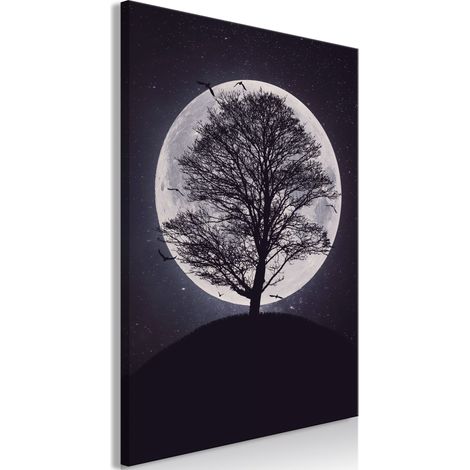 Tableau toile de décoration murale impression premium en 1 partie sur châssis en bois motif Arbre solitaire 40x60cm 110017831 (1/3)